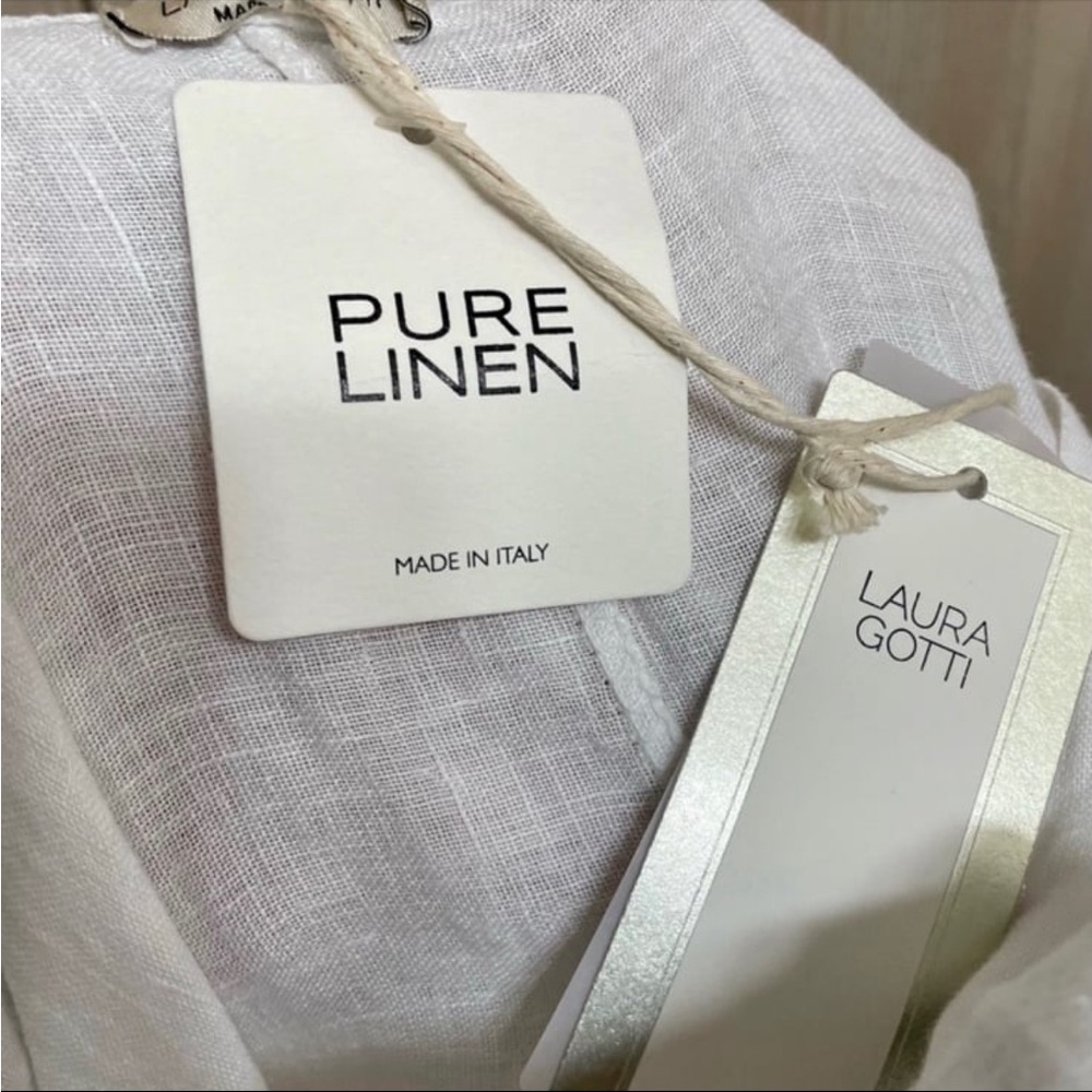 Laura Gotti White linen Maxi Dress M - Picture 6 of 6